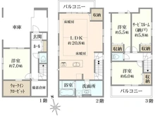 【東京都/中野区江古田】中野区江古田1丁目　新築分譲住宅 2号棟【全2棟】 間取り図