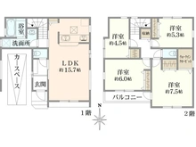 【東京都/練馬区石神井台】練馬区石神井台1丁目　新築戸建 間取り図