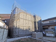 【東京都/練馬区平和台】練馬区平和台3丁目　新築分譲住宅 2号棟（全3区画） 建築中の外観：全3区画