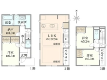 【東京都/板橋区赤塚新町】板橋区赤塚新町1丁目　新築分譲住宅　1号棟　【全3棟】 間取り図