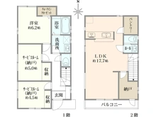 【東京都/練馬区関町北】練馬区関町北3丁目新築戸建　5号棟（全5棟） 間取り図