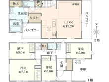 【東京都/世田谷区上馬】世田谷区上馬1期　新築戸建 間取り図