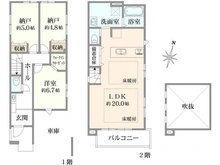 【東京都/世田谷区北烏山】世田谷区北烏山3丁目　新築戸建 間取り図