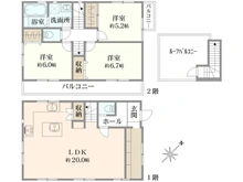 【東京都/世田谷区桜上水】世田谷区桜上水1丁目　中古戸建 間取り図