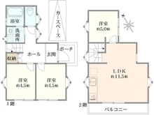 【東京都/三鷹市大沢】三鷹市大沢4丁目新築戸建 間取り図