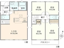【東京都/三鷹市中原】三鷹市中原4丁目新築戸建て　1号棟 間取り図