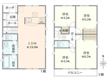 【東京都/三鷹市北野】三鷹市北野三丁目　新築戸建2号棟 間取り図