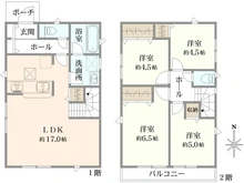 【東京都/三鷹市北野】三鷹市北野三丁目　新築戸建1号棟 間取り図