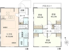 【東京都/狛江市西野川】狛江市西野川4丁目　新築戸建　1号棟 間取り図