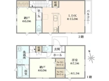 【東京都/府中市小柳町】府中市小柳町5丁目新築戸建　2号棟 間取り図
