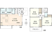 【東京都/杉並区下高井戸】杉並区下高井戸4丁目新築戸建1号棟 間取り図