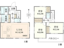 【東京都/杉並区下高井戸】杉並区下高井戸4丁目新築戸建2号棟 間取り図