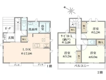 【東京都/調布市緑ケ丘】調布市緑ヶ丘1丁目　新築戸建 間取り図