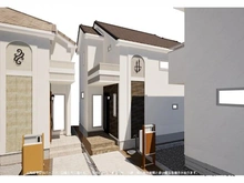 【東京都/世田谷区砧】世田谷区砧1丁目新築戸建　3号棟 完成予想図：図面を基に描き起したもので、実際とは多少異なる場合があります。中央／全4棟