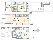 【東京都/世田谷区船橋】新築戸建　エルガーデン千歳船橋　A号棟 間取り図