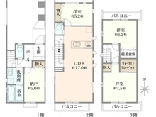 【東京都/世田谷区赤堤】世田谷区赤堤4丁目　新築戸建　B号棟 間取り図