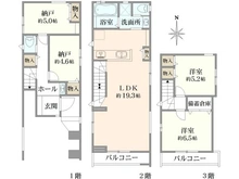 【東京都/世田谷区赤堤】世田谷区赤堤4丁目　新築戸建　E号棟 間取り図