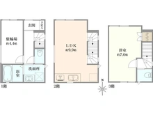 【東京都/世田谷区桜丘】世田谷区桜丘四丁目借地権付新築戸建 間取り図