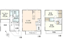 【東京都/目黒区上目黒】目黒区上目黒3丁目中古戸建 間取り図