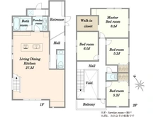 【東京都/世田谷区尾山台】尾山台2丁目新築戸建 間取り図