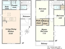 【東京都/杉並区本天沼】杉並区本天沼1丁目新築戸建 間取り図
