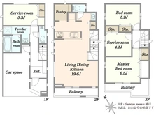 【東京都/豊島区西巣鴨】豊島区西巣鴨2丁目　新築戸建A号棟 間取り図