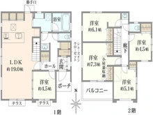 【東京都/世田谷区砧】世田谷区砧7丁目新築戸建2号棟 間取り図
