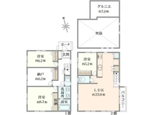 【東京都/世田谷区喜多見】世田谷区喜多見7丁目　新築戸建 間取り図