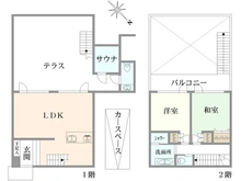 【神奈川県/藤沢市片瀬海岸】GARDEN WALL HOUSE+FAS 片瀬江ノ島 間取り図