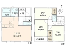 【東京都/足立区六木】足立区六木2丁目新築戸建　D号棟 間取り図