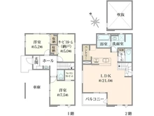 【東京都/足立区伊興】足立区伊興四丁目　新築戸建1号棟 間取り図