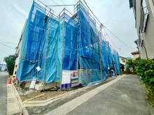 【東京都/足立区保木間】足立区保木間3丁目　1号棟 現地（建築前）：全2棟
写真手前