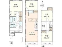 【東京都/足立区青井】足立区青井5丁目　戸建て 間取り図