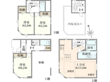 【東京都/足立区西新井本町】西新井本町　戸建て　1号棟 間取り図