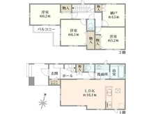 【東京都/足立区六月】足立区六月1丁目　戸建て B号棟 間取り図