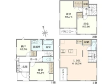 【東京都/世田谷区桜丘】世田谷区桜丘二丁目　新築戸建B号棟 間取り図