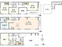【東京都/墨田区墨田】墨田2丁目　新築戸建て2号棟 間取り図