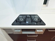 【埼玉県/川口市大字赤井】川口市大字赤井 新築戸建 NO.6 キッチン：三口コンロ