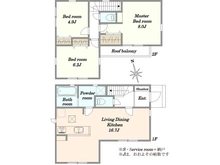 【埼玉県/川口市江戸袋】川口市江戸袋1丁目 新築戸建 2号棟 間取り図