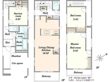 【埼玉県/蕨市中央】蕨市中央7丁目　新築戸建　1号棟 間取り図