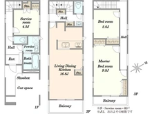 【埼玉県/蕨市中央】蕨市中央7丁目　新築戸建　2号棟 間取り図