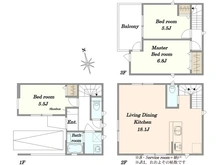 【埼玉県/蕨市北町】蕨市北町4丁目新築戸建て 間取り図