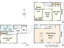 【埼玉県/川口市大字里】川口市大字里 新築戸建 1号棟 間取り図