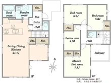 【埼玉県/草加市苗塚町】草加市苗塚町　新築戸建　1号棟 間取り図