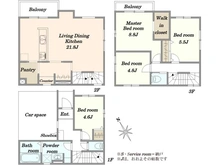【埼玉県/蕨市中央】蕨市中央7丁目　新築戸建 間取り図