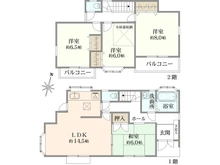 【神奈川県/川崎市麻生区片平】川崎市麻生区片平4丁目　中古戸建 間取り図