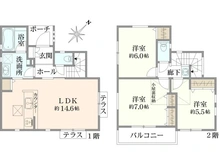 【神奈川県/川崎市宮前区平】川崎市宮前区平3丁目　新築戸建 間取り図