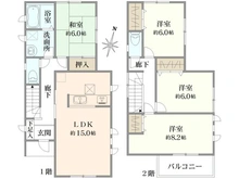 【東京都/八王子市下柚木】八王子市下柚木　中古戸建 間取り図