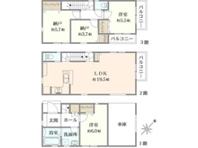 【神奈川県/川崎市幸区戸手】川崎市幸区戸手4丁目　新築戸建　6号棟 間取り図