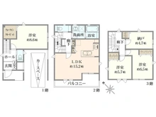 【神奈川県/川崎市宮前区平】川崎市宮前区平5丁目　新築戸建　2号棟 間取り図